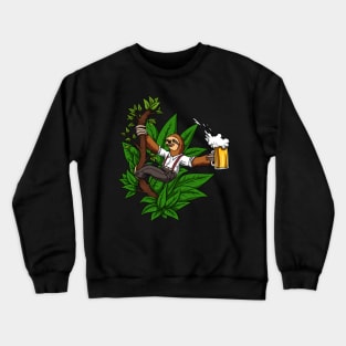 Sloth Beer Drinking Party Crewneck Sweatshirt